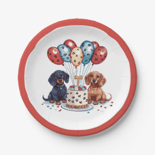 Assiettes En Carton Chiens de Dachshund
