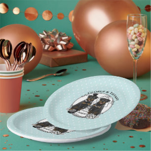 Assiettes En Carton Chiens de mariée et de chambre de couple mariage R