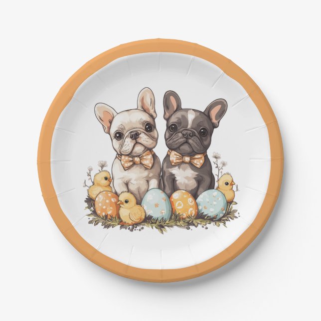 Assiettes En Carton Chiens de Pâques (Devant)