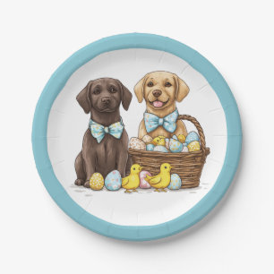 Assiettes En Carton Chiens de triage de Pâques Labrador