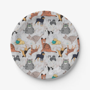 Assiettes En Carton Chiens Et Chats Cutes Design Motif