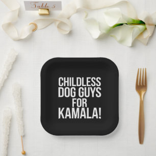 Assiettes En Carton Chiens sans enfants pour Kamala 2024 Vote Harris