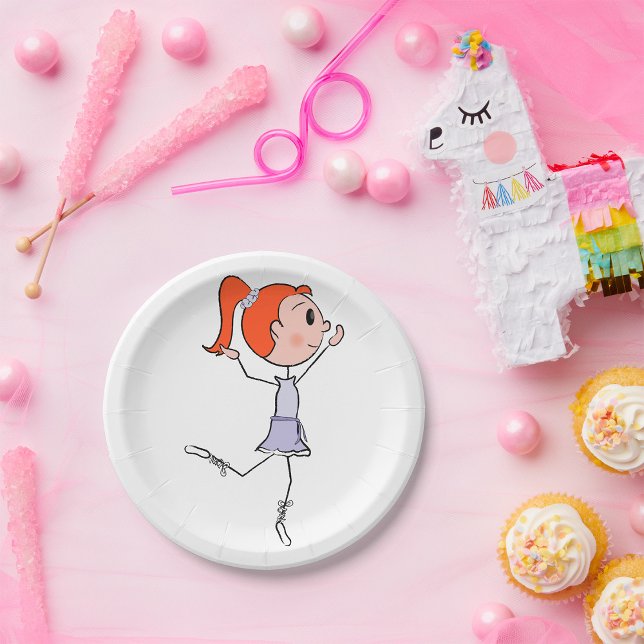 Assiettes En Carton Chiffre de la princesse mignonne Ballerina (Créateur téléchargé)