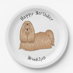 Assiettes En Carton Chih tzu long cheveux dessin de chien