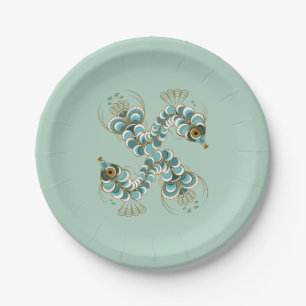 Assiettes En Carton Chimera - Peacock Seahorse Plaques en papier 7"