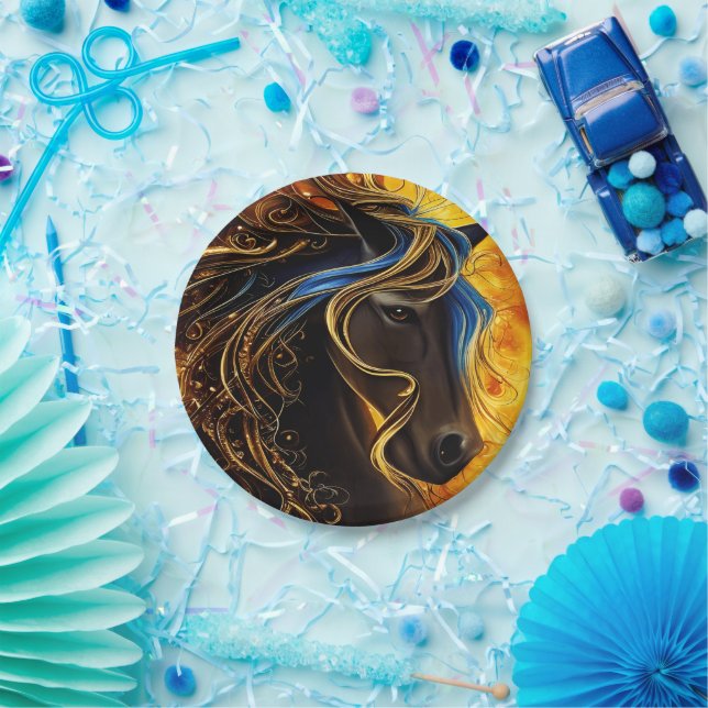 Assiettes En Carton Chine jetable - Plaques de papier Stallion (Fête)