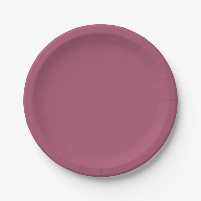 Assiettes En Carton Chine Rose couleur solide (Devant)