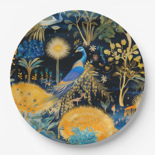Assiettes En Carton Chinoiserie Oiseaux Exotiques Motif Botanique (10)