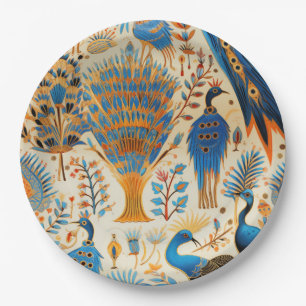 Assiettes En Carton Chinoiserie Oiseaux Exotiques Motif Botanique (9)