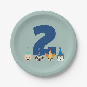 Assiettes En Carton Chiot Plaques de fête d'anniversaire, Fête de ch