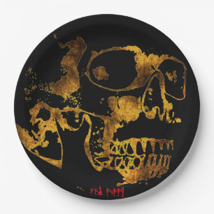 Assiettes En Carton chiot rouge "Plattre d'or"