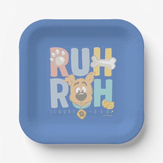 Assiettes En Carton Chiot Scooby-Doo "Ruh Roh" (Recto)