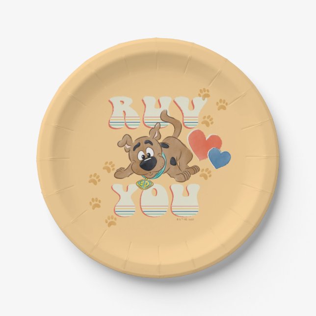Assiettes En Carton Chiot Scooby-Doo "Ruv You" (Devant)
