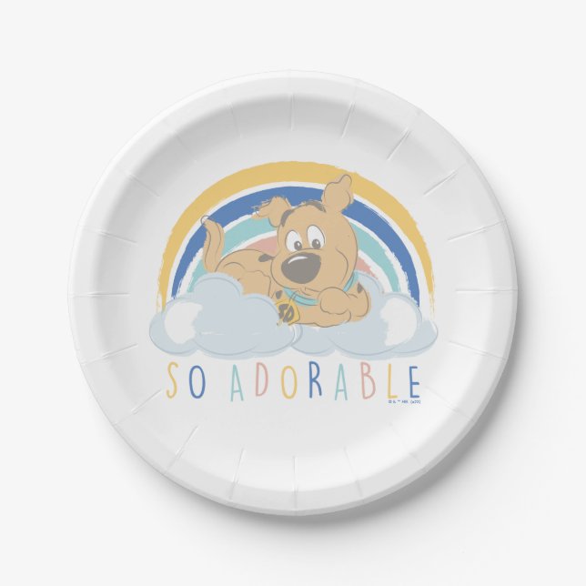 Assiettes En Carton Chiot Scooby-Doo "tellement adorable" (Devant)