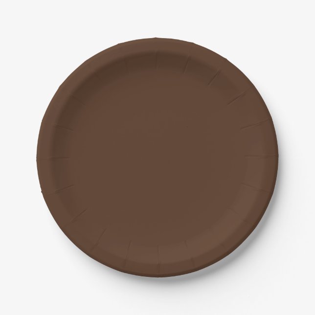 Assiettes En Carton Chocolat au lait solide Brown classique (Devant)