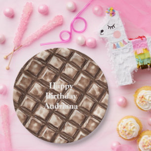 Assiettes En Carton Chocolat Barre de Bonbons Anniversaire