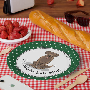 Assiettes En Carton Chocolat Lab Maman Labrador Retriever Maman Maman 