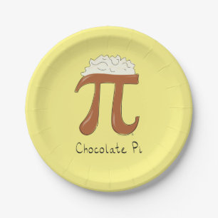 Assiettes En Carton Chocolat Pi Cute Math Pi Jour Plaques papier