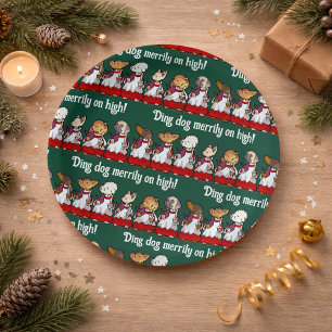 Assiettes En Carton Chœur de chiens drôles Ding Dog Chant de Noël Pun