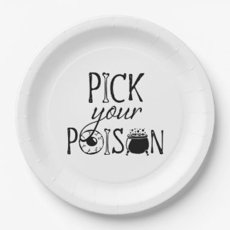 Assiettes En Carton Choisissez votre poison | Sorcière d'Halloween