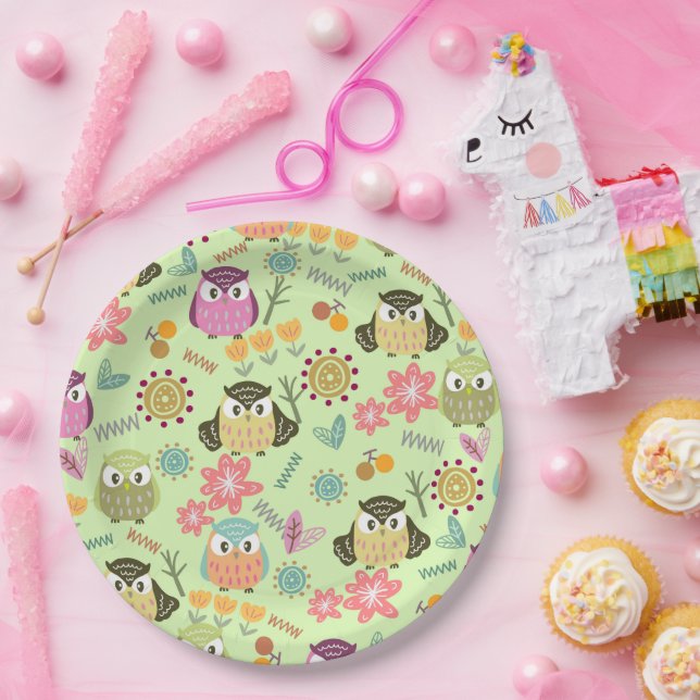 Assiettes En Carton Chouette (Fête)