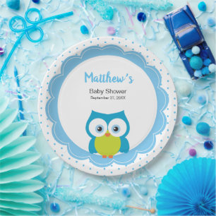Assiettes En Carton Chouette à hotte Whimsical Woodland Animal Baby Bo