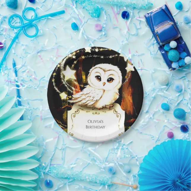 Assiettes En Carton Chouette enchantée mignonne Anniversaire (Fête)