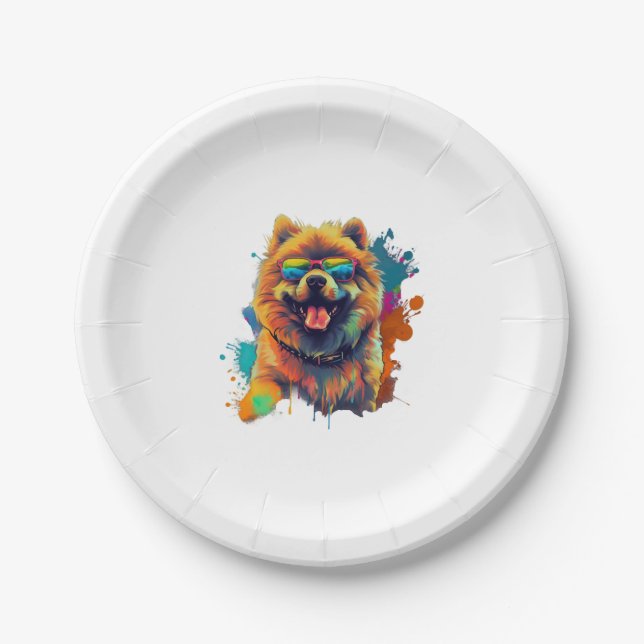 Assiettes En Carton Chow Chow Chien Chien chinois race pour un Chow Ch (Devant)