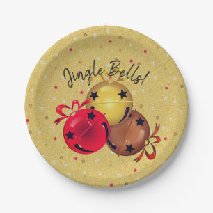Assiettes En Carton Christmas Bells Bows Snowflics Holiday