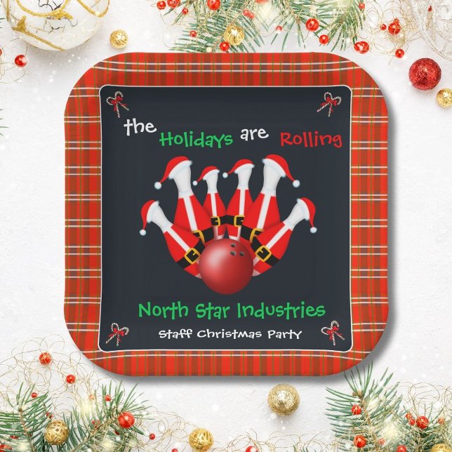 Assiettes En Carton Christmas Bowling Holiday Party (Créateur téléchargé)