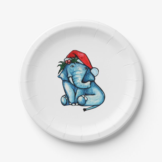 Assiettes En Carton Christmas Elephant (Devant)