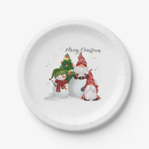 Assiettes En Carton Christmas Gnomes
