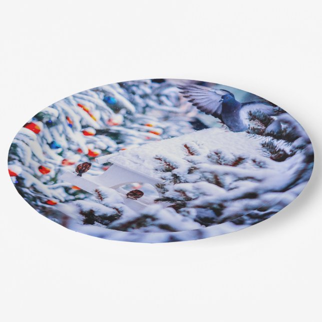 Assiettes En Carton Christmas Idyll attrayant (Angle)