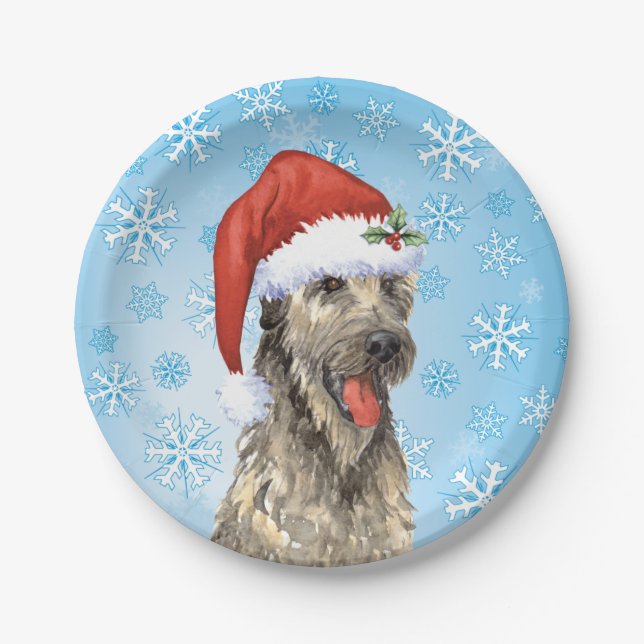 Assiettes En Carton Christmas Irish Wolfhound (Devant)