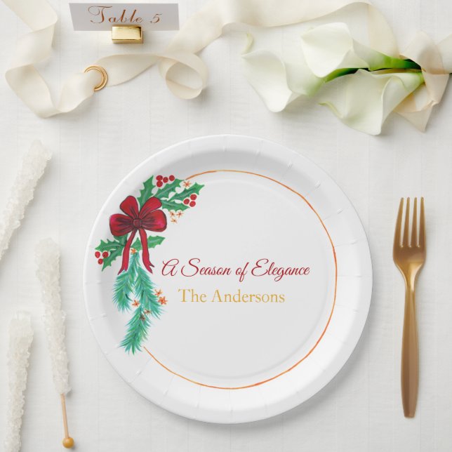 Assiettes En Carton Christmas Paper Plates – Festive Holiday  (Mariage)