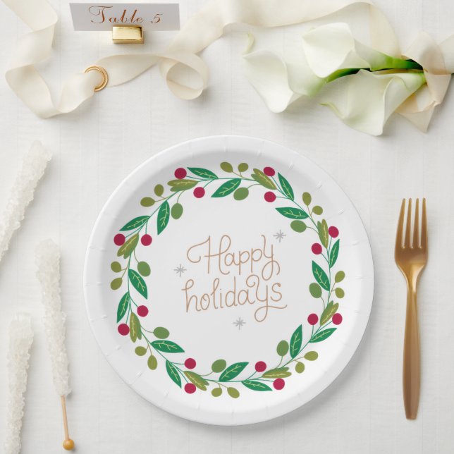 Assiettes En Carton Christmas Paper Plates– Holiday Party Dining  (Mariage)