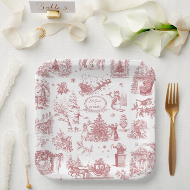 Assiettes En Carton Christmas Party Chinoiserie (Mariage)