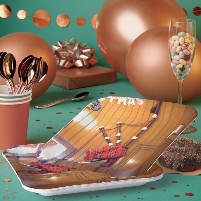 Assiettes En Carton Christmas Scotland Bouchon musical Plaque cadeaux (Multi)