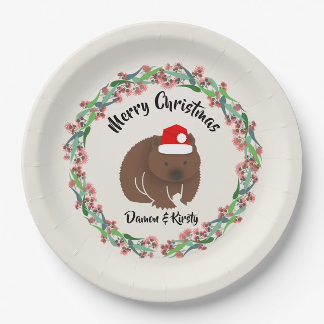 Assiettes En Carton Christmas Wombat (Devant)