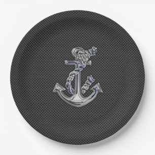 Assiettes En Carton Chrome comme Ancre de corde sur fibre de carbone