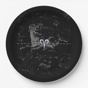 Assiettes En Carton Chrome comme Aries Zodiac Connexion Hevelius