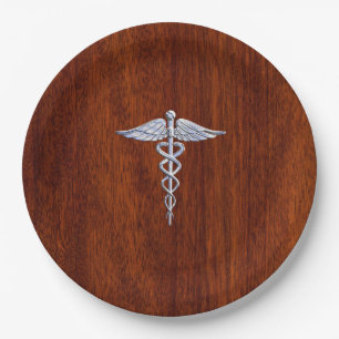 Assiettes En Carton Chrome Comme Caduceus Symbole Médicale Mahogany Im