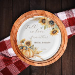 Assiettes En Carton Chute d'amour boho citrouille tournesol vaisselle<br><div class="desc">Chute en amour boho citrouille tournesols nuptiale douche vaisselle modèle plaques personnalisées,  citrouille tournesol pampas herbe composition aquarelle moderne pour automne thème nuptiale douche</div>