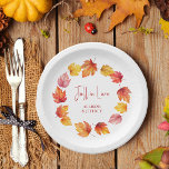 Assiettes En Carton Chute du Mariage d'automne Feuille chute dans l'am<br><div class="desc">De belles chutes d'aquarelle séparent cette suite mariage du reste. Vous pouvez customiser tout le texte. Coordonner les éléments disponibles.</div>
