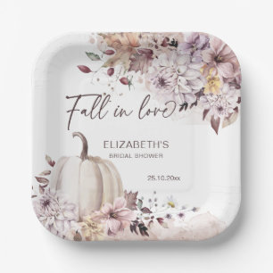 Assiettes En Carton Chute en amour feuillage pastel citrouille douche