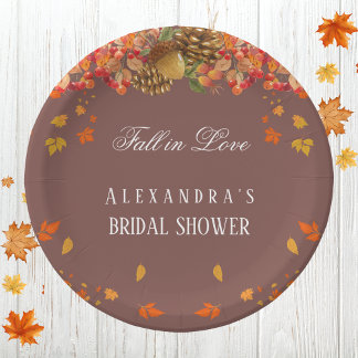 Assiettes En Carton Chute en Amour Rustique Chic Automne Fête des mari