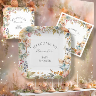 Assiettes En Carton Chute Enchantée Fée Floral Baby Girl Douche