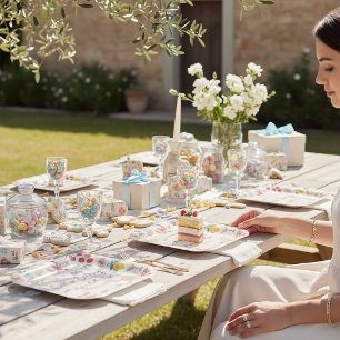 Assiettes En Carton Ciao Baby Vaisselle de Fête de Naissance sur le th