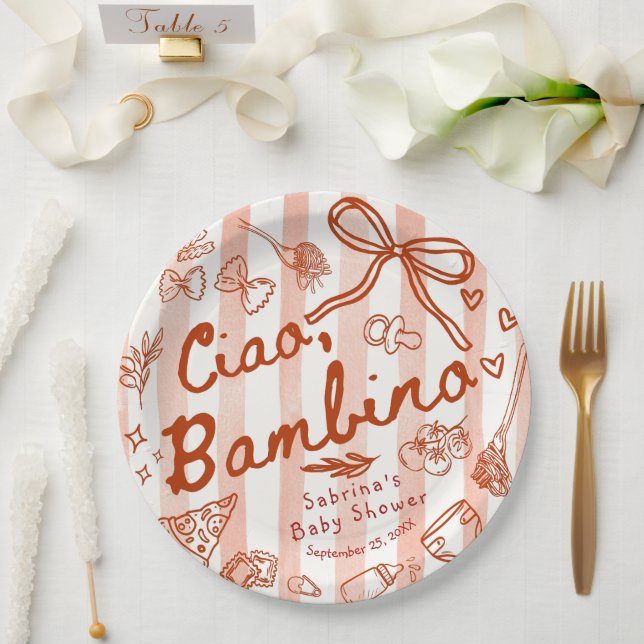 Assiettes En Carton Ciao Bambino Red  (Mariage)