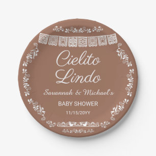Assiettes En Carton Cielito Lindo Baby Shower Terre Cuite Papel Picado